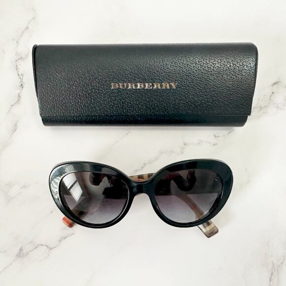Burberry 54mm Round Cat Eye Sunglasses - Picture 5 of 12